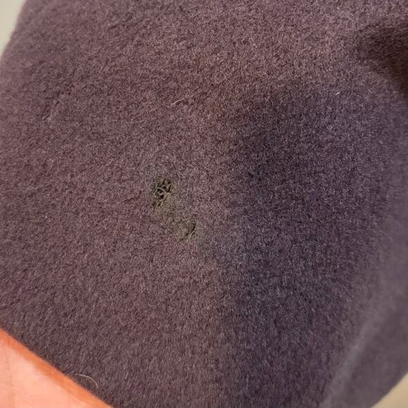 Vintage Plum Purple Wool Blend Maxi Coat with Ruffle Sleeves, Size XL - Picture 8 of 8